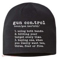 Gun Control Definition Funny Gun Owner Saying 2nd Amendment Sustainable Beanie