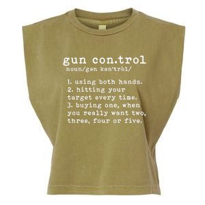 Gun Control Definition Funny Gun Owner Saying 2nd Amendment Garment-Dyed Women's Muscle Tee