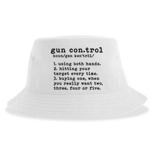 Gun Control Definition Funny Gun Owner Saying 2nd Amendment Sustainable Bucket Hat