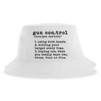 Gun Control Definition Funny Gun Owner Saying 2nd Amendment Sustainable Bucket Hat