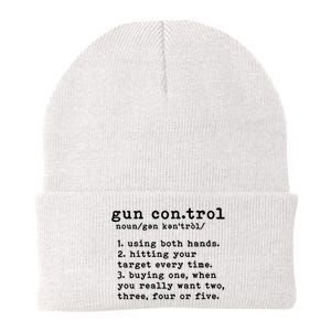 Gun Control Definition Funny Gun Owner Saying 2nd Amendment Knit Cap Winter Beanie