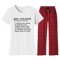 Gun Control Definition Funny Gun Owner Saying 2nd Amendment Women's Flannel Pajama Set