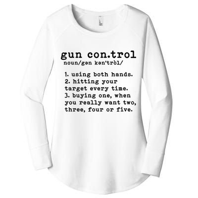 Gun Control Definition Funny Gun Owner Saying 2nd Amendment Women's Perfect Tri Tunic Long Sleeve Shirt