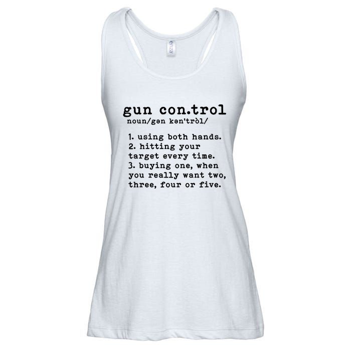 Gun Control Definition Funny Gun Owner Saying 2nd Amendment Ladies Essential Flowy Tank