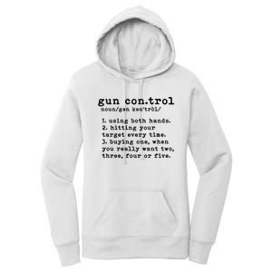 Gun Control Definition Funny Gun Owner Saying 2nd Amendment Women's Pullover Hoodie