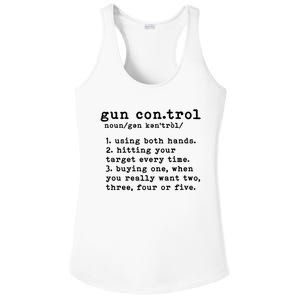 Gun Control Definition Funny Gun Owner Saying 2nd Amendment Ladies PosiCharge Competitor Racerback Tank