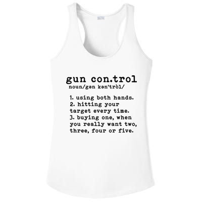 Gun Control Definition Funny Gun Owner Saying 2nd Amendment Ladies PosiCharge Competitor Racerback Tank