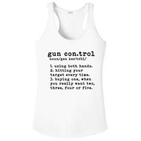 Gun Control Definition Funny Gun Owner Saying 2nd Amendment Ladies PosiCharge Competitor Racerback Tank