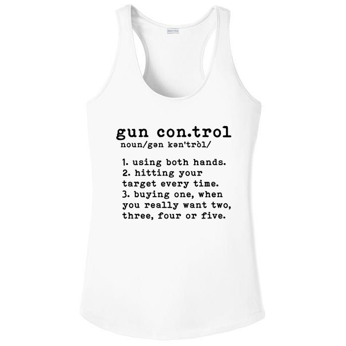 Gun Control Definition Funny Gun Owner Saying 2nd Amendment Ladies PosiCharge Competitor Racerback Tank