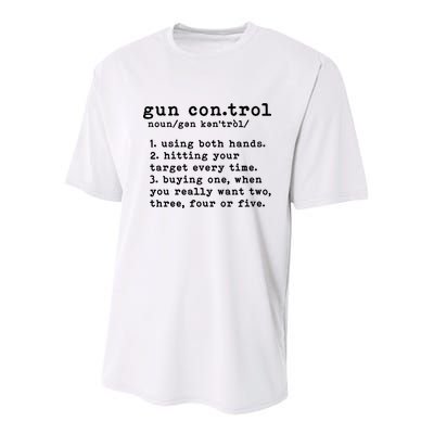 Gun Control Definition Funny Gun Owner Saying 2nd Amendment Youth Performance Sprint T-Shirt