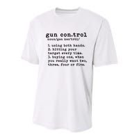 Gun Control Definition Funny Gun Owner Saying 2nd Amendment Youth Performance Sprint T-Shirt