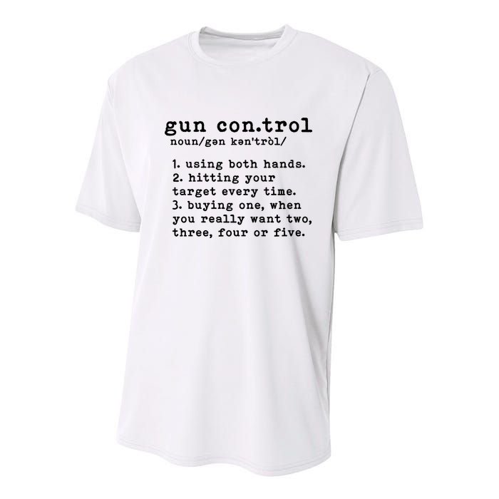 Gun Control Definition Funny Gun Owner Saying 2nd Amendment Youth Performance Sprint T-Shirt