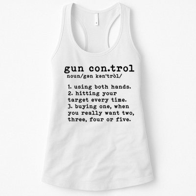 Gun Control Definition Funny Gun Owner Saying 2nd Amendment Womens Tank Top