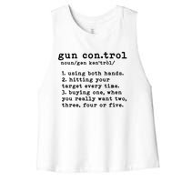 Gun Control Definition Funny Gun Owner Saying 2nd Amendment Women's Racerback Cropped Tank