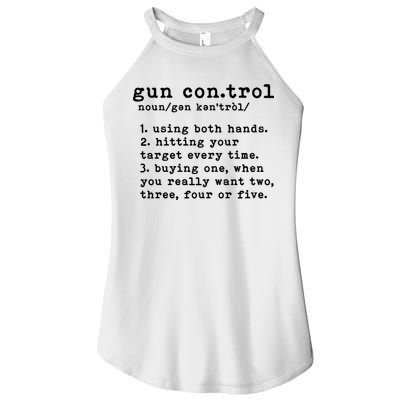 Gun Control Definition Funny Gun Owner Saying 2nd Amendment Women's Perfect Tri Rocker Tank