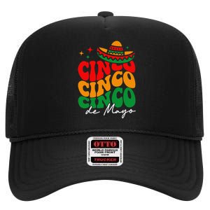 Groovy Cinco De Mayo Mexican Fiesta 5 De Mayo High Crown Mesh Back Trucker Hat