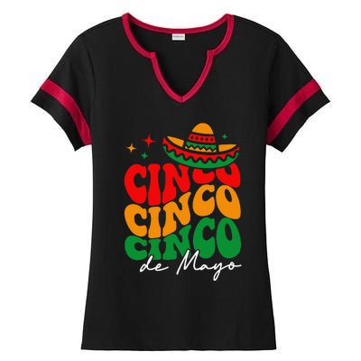 Groovy Cinco De Mayo Mexican Fiesta 5 De Mayo Ladies Halftime Notch Neck Tee