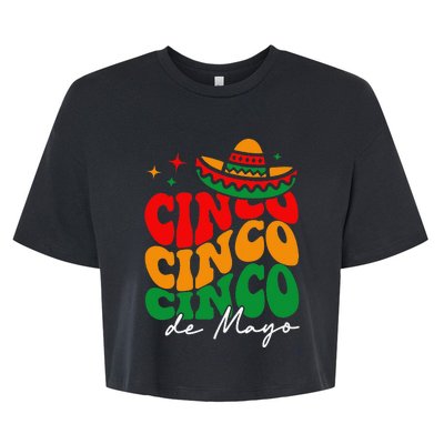 Groovy Cinco De Mayo Mexican Fiesta 5 De Mayo Bella+Canvas Jersey Crop Tee