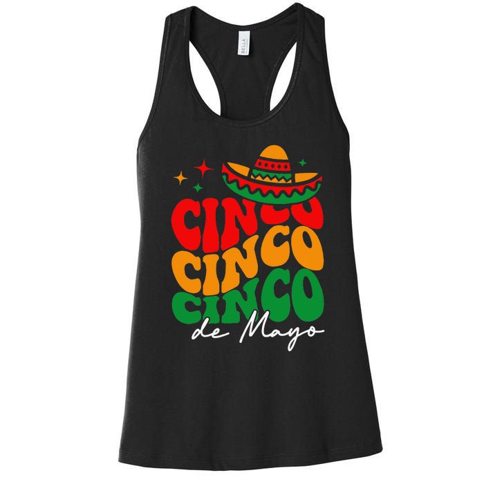 Groovy Cinco De Mayo Mexican Fiesta 5 De Mayo Women's Racerback Tank