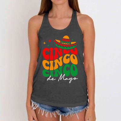 Groovy Cinco De Mayo Mexican Fiesta 5 De Mayo Women's Knotted Racerback Tank