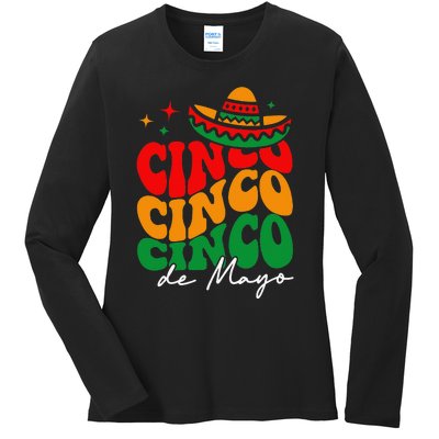 Groovy Cinco De Mayo Mexican Fiesta 5 De Mayo Ladies Long Sleeve Shirt