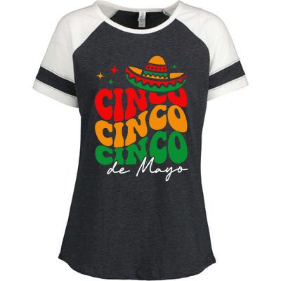 Groovy Cinco De Mayo Mexican Fiesta 5 De Mayo Enza Ladies Jersey Colorblock Tee