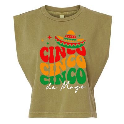 Groovy Cinco De Mayo Mexican Fiesta 5 De Mayo Garment-Dyed Women's Muscle Tee