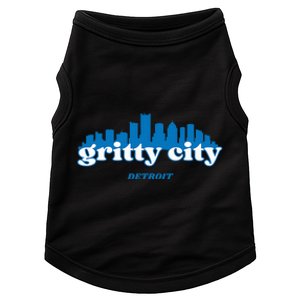 Gritty City Detroit Michigan Blue And White Doggie Tank