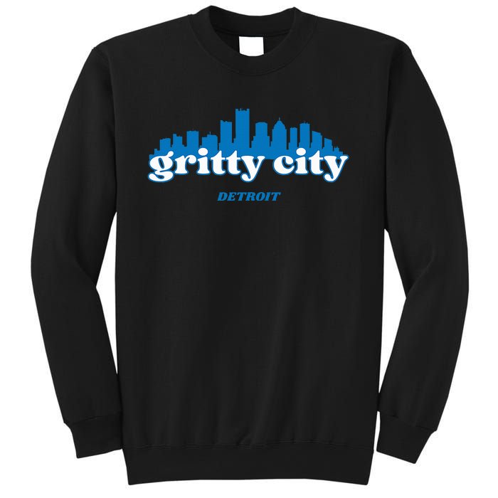 Gritty City Detroit Michigan Blue And White Sweatshirt