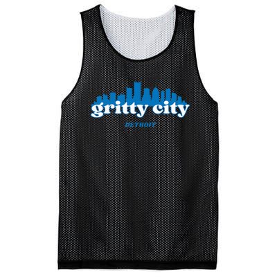 Gritty City Detroit Michigan Blue And White Mesh Reversible Basketball Jersey Tank