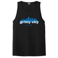 Gritty City Detroit Michigan Blue And White PosiCharge Competitor Tank