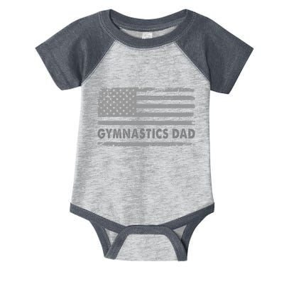 Gymnast Cheer Dad Gymnastics Dad Us Flag Gymnastic Lover Infant Baby Jersey Bodysuit