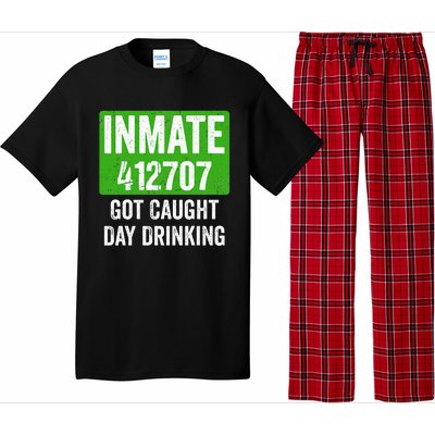 Got Caught Day Drinking Inmate St Patricks Day Pajama Set