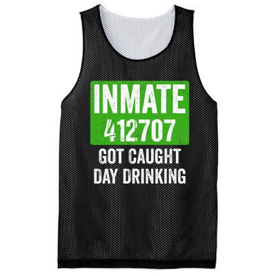 Got Caught Day Drinking Inmate St Patricks Day Mesh Reversible Basketball Jersey Tank