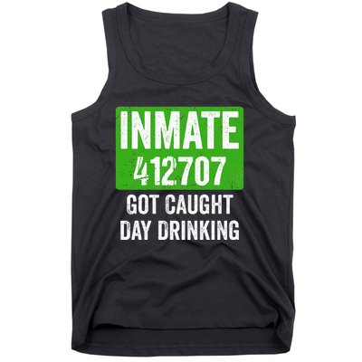 Got Caught Day Drinking Inmate St Patricks Day Tank Top