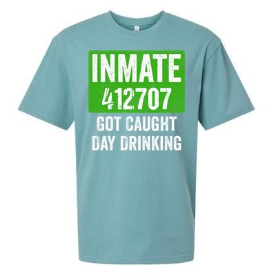 Got Caught Day Drinking Inmate St Patricks Day Sueded Cloud Jersey T-Shirt