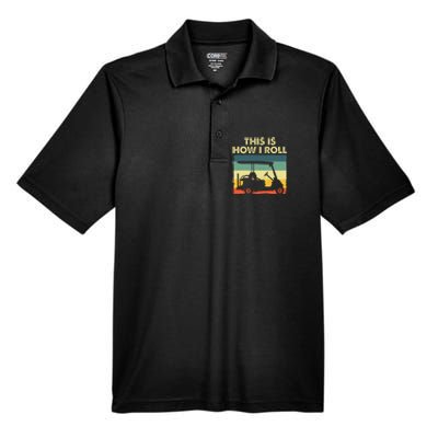 Golf Cart Design Golfer Golf Lover Men's Origin Performance Pique Polo