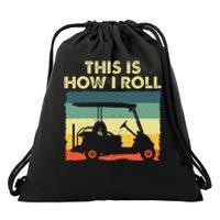 Golf Cart Design Golfer Golf Lover Drawstring Bag