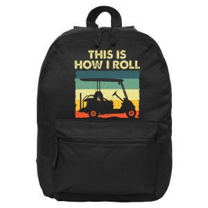 Golf Cart Design Golfer Golf Lover 16 in Basic Backpack