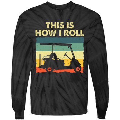 Golf Cart Design Golfer Golf Lover Tie-Dye Long Sleeve Shirt