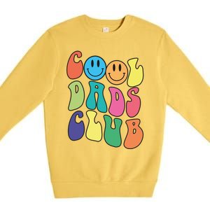 Groovy Cool Dads Club Funny Smile Colorful FatherS Day Cute Gift Premium Crewneck Sweatshirt