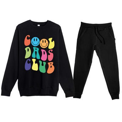 Groovy Cool Dads Club Funny Smile Colorful FatherS Day Cute Gift Premium Crewneck Sweatsuit Set