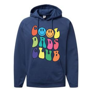 Groovy Cool Dads Club Funny Smile Colorful FatherS Day Cute Gift Performance Fleece Hoodie