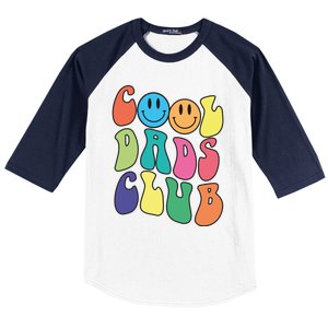 Groovy Cool Dads Club Funny Smile Colorful FatherS Day Cute Gift Baseball Sleeve Shirt