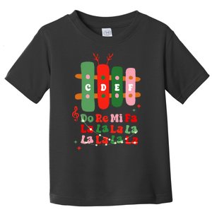 Groovy Cdef Do Re Mi Fa La La La La Music Teacher Christmas Toddler T-Shirt