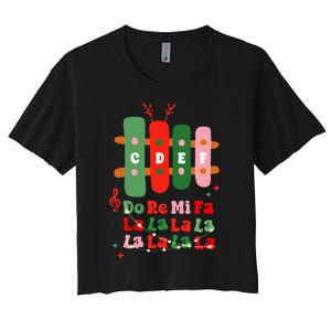 Groovy Cdef Do Re Mi Fa La La La La Music Teacher Christmas Women's Crop Top Tee