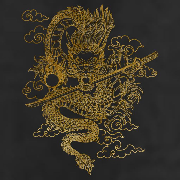 Gold Chinese Dragon With Black Background Cool Comfort Performance Bucket Hat