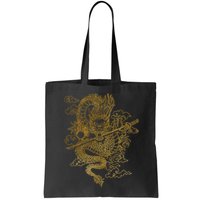 Gold Chinese Dragon With Black Background Bag