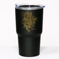 Gold Chinese Dragon With Black Background Tumbler