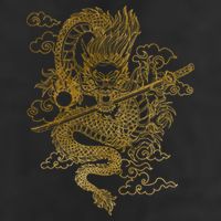 Gold Chinese Dragon With Black Background 25L Jumbo Tote